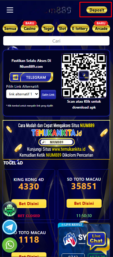 Tutorial Deposit Via QRIS Payment di Situs Nium889