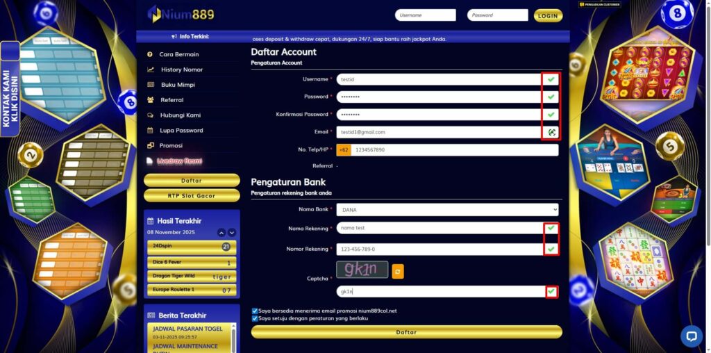 Panduan Lengkap Mendaftar Akun di Situs NIUM889 dengan Data Valid